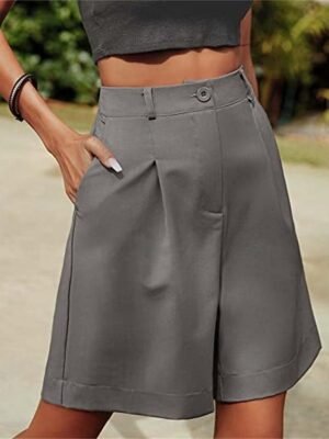 Weekend Regular Fit Plain Knee Length Side Pockets Shorts - Image 7