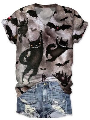 Weekend Regular Floral V Neck Short Sleeve T-Shirt - Image 4