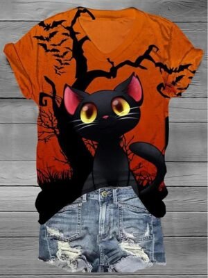 Weekend Regular Floral V Neck Short Sleeve T-Shirt - Image 5