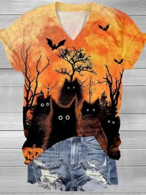 Weekend Regular Floral V Neck Short Sleeve T-Shirt - Image 6