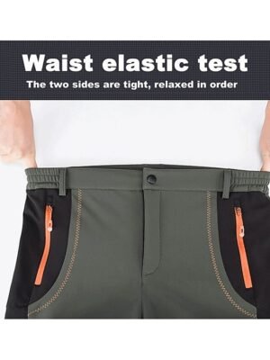 Winter Elastic Waist Solid Medium Waist Fleece Lined Trousers - Image 13