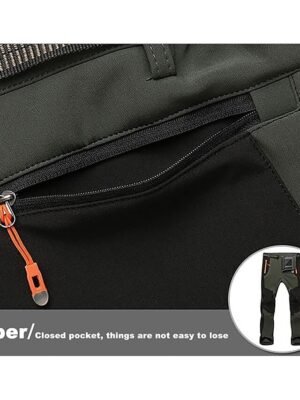 Winter Elastic Waist Solid Medium Waist Fleece Lined Trousers - Image 14