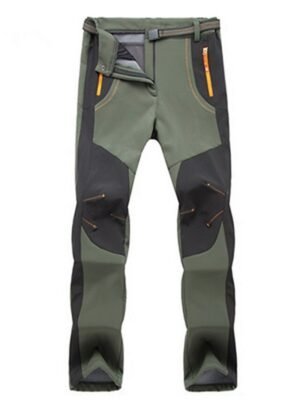 Winter Elastic Waist Solid Medium Waist Fleece Lined Trousers - Image 19