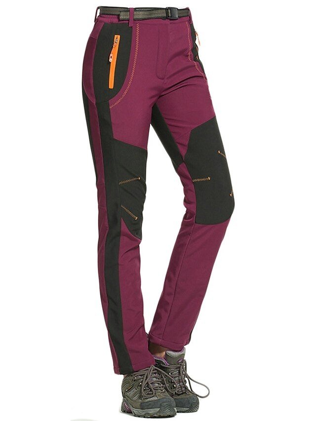 Winter Elastic Waist Solid Medium Waist Fleece Lined Trousers - Image 8