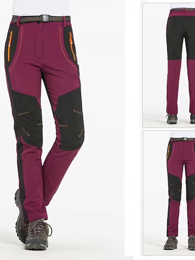 Winter Elastic Waist Solid Medium Waist Fleece Lined Trousers - Image 9