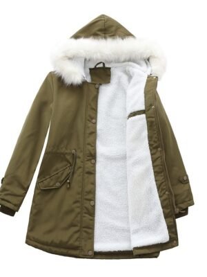Winter Thermal Fleece Full Length Parka Jacket - Image 11