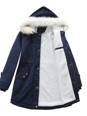 Winter Thermal Fleece Full Length Parka Jacket - Image 8