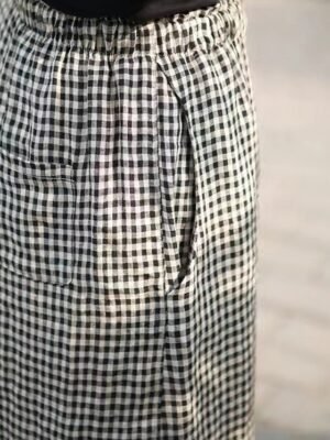 Women’s Full Length Plaid High Waist Wide Leg Trousers - Image 8