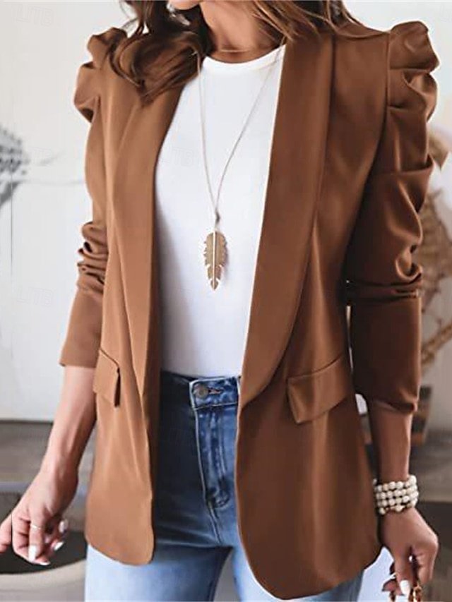 Work Regular Fit Solid Colour Long Sleeve Blazer - Image 1