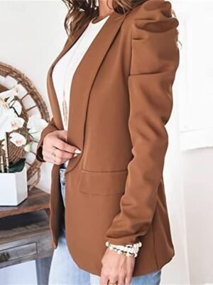 Work Regular Fit Solid Colour Long Sleeve Blazer - Image 9