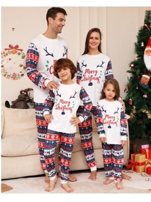 Active Matching Graphic Crew Neck Long Sleeve Pajamas - Image 13
