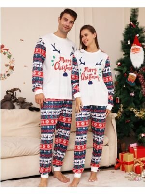 Active Matching Graphic Crew Neck Long Sleeve Pajamas - Image 14