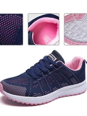 Athletic Lightweight All-White Round Toe Running Sneakers - Image 9