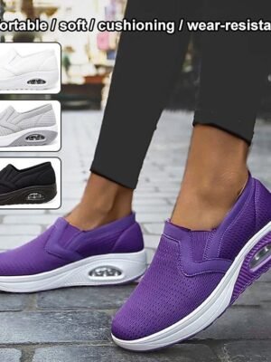 Athletic Slip-On Air Cushion Sole Walking Shoes - Image 2