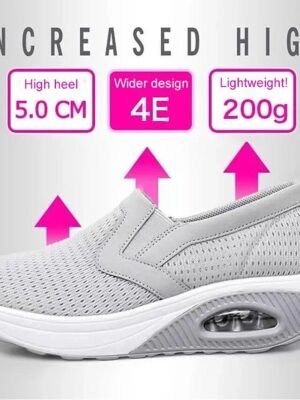Athletic Slip-On Air Cushion Sole Walking Shoes - Image 4