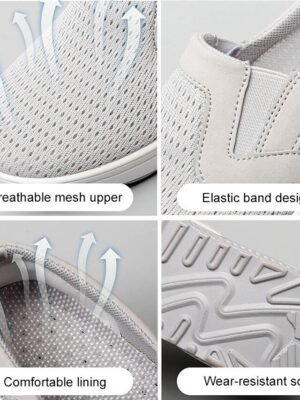 Athletic Slip-On Air Cushion Sole Walking Shoes - Image 5