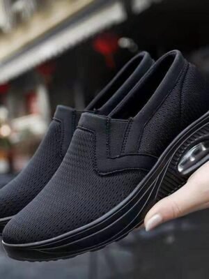 Athletic Slip-On Air Cushion Sole Walking Shoes - Image 9