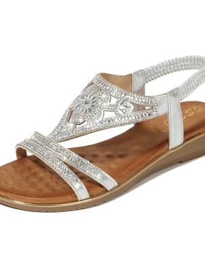 Bohemian Beaded Flat Rhinestone Sandals - Image 9