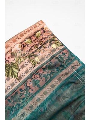 Bohemian Casual Floral Paisley V Neck Short Sleeve Asymmetrical Tunic - Image 9