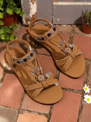 Bohemian Ethnic Slip-On Beaded Flat Sandals - Image 15