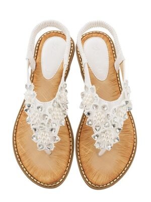 Boho Casual Floral Elastic Strap Summer Sandals - Image 8