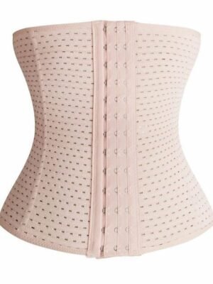 Breathable Solid Colour Front Close Waist Trainer - Image 10