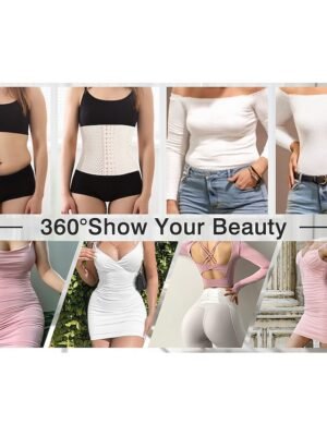 Breathable Solid Colour Front Close Waist Trainer - Image 26