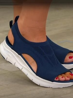 Casual Athletic Open-Toe Navy Blue Sandals - Image 1