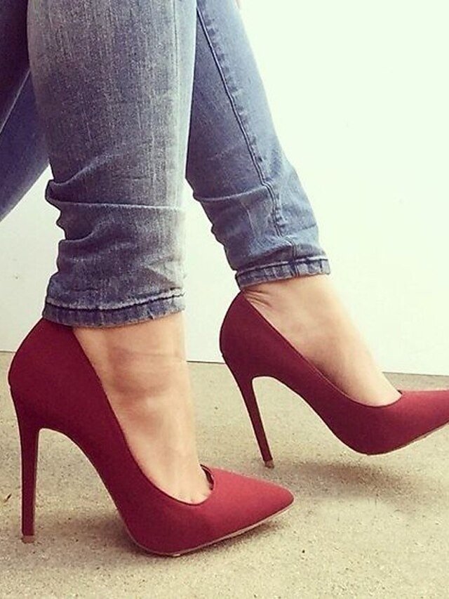 Casual Basic Solid Pointed Toe High Heel Stilettos - Image 1