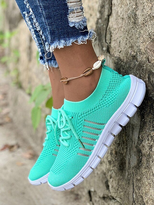 Casual Black Knit Running Sneakers - Image 11