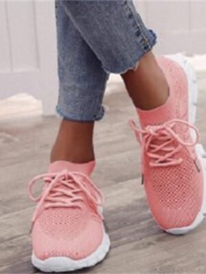 Casual Black Knit Running Sneakers - Image 15