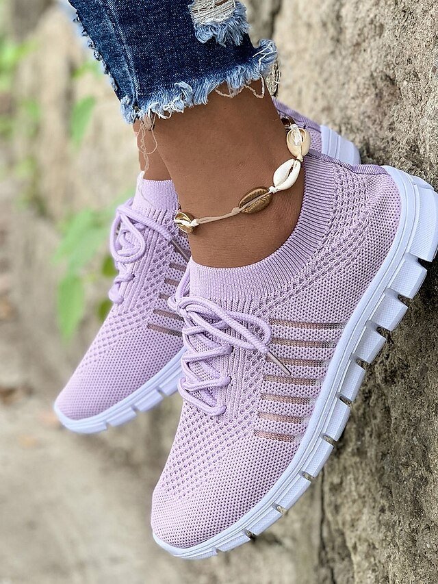 Casual Black Knit Running Sneakers - Image 5