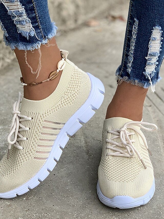 Casual Black Knit Running Sneakers - Image 7
