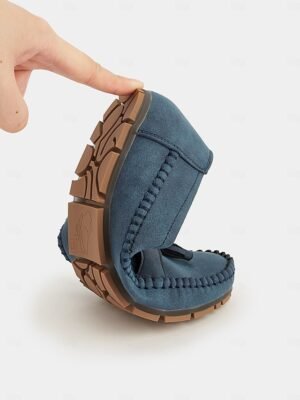 Casual Blue Slip-On Moccasin Suede Flats - Image 13
