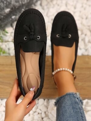 Casual Blue Slip-On Moccasin Suede Flats - Image 16