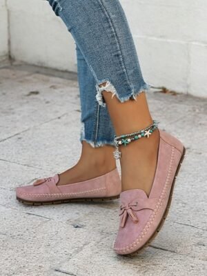 Casual Blue Slip-On Moccasin Suede Flats - Image 19