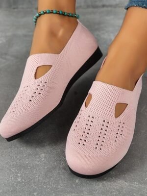 Casual Breathable Knit Slip-On Flats - Image 2