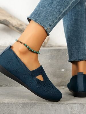 Casual Breathable Knit Slip-On Flats - Image 4