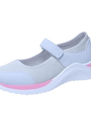 Casual Breathable Mesh Velcro Strap Mary Jane Sneakers - Image 5