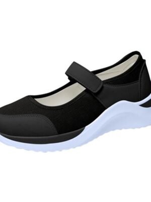 Casual Breathable Mesh Velcro Strap Mary Jane Sneakers - Image 9