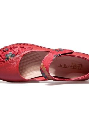 Casual Comfort Embroidered Floral Round Toe Flats - Image 7