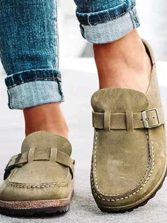 Casual Comfort Faux Suede Slip-On Buckle Loafers - Image 1