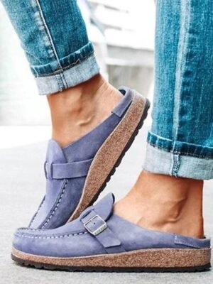 Casual Comfort Faux Suede Slip-On Buckle Loafers - Image 15