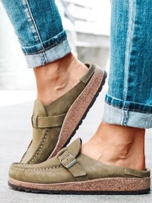 Casual Comfort Faux Suede Slip-On Buckle Loafers - Image 2