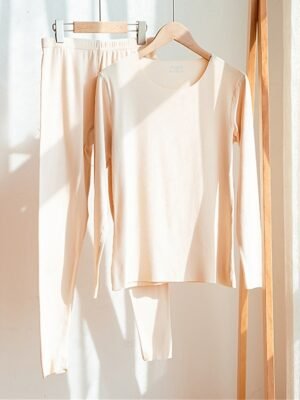 Casual Comfort Pure Crew Neck Long Sleeve Pant Set - Image 5