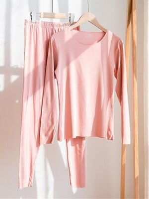 Casual Comfort Pure Crew Neck Long Sleeve Pant Set - Image 6