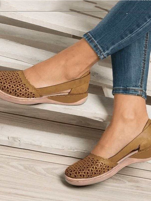 Casual Comfortable Cut-Out Slip-On Flats - Image 6