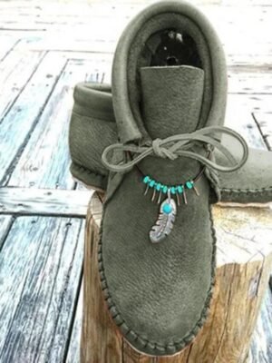 Casual Comfortable Faux Leather Slip-On Ankle Boots - Image 5