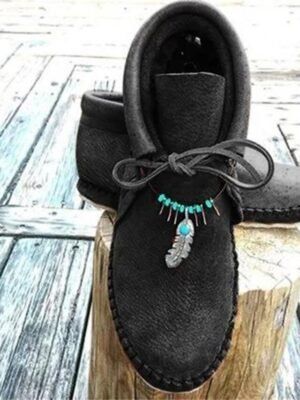 Casual Comfortable Faux Leather Slip-On Ankle Boots - Image 6