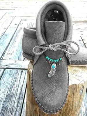 Casual Comfortable Faux Leather Slip-On Ankle Boots - Image 7